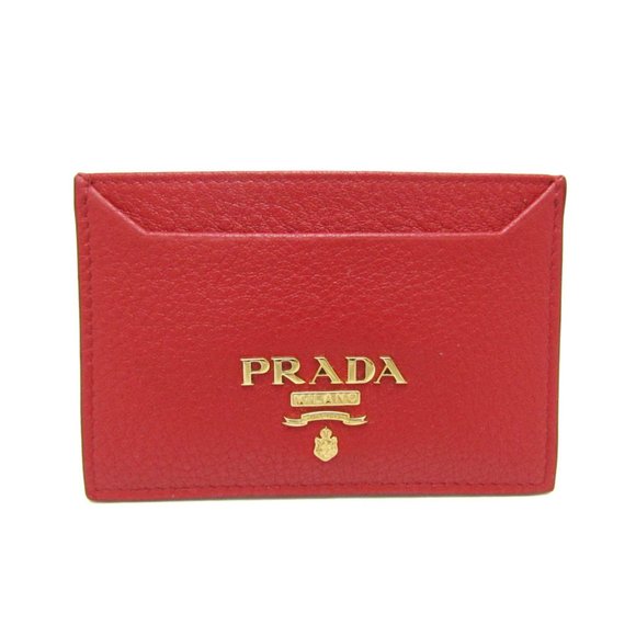 PRADA Accessories - Prada 1MC208 Leather Card Case Red Color
